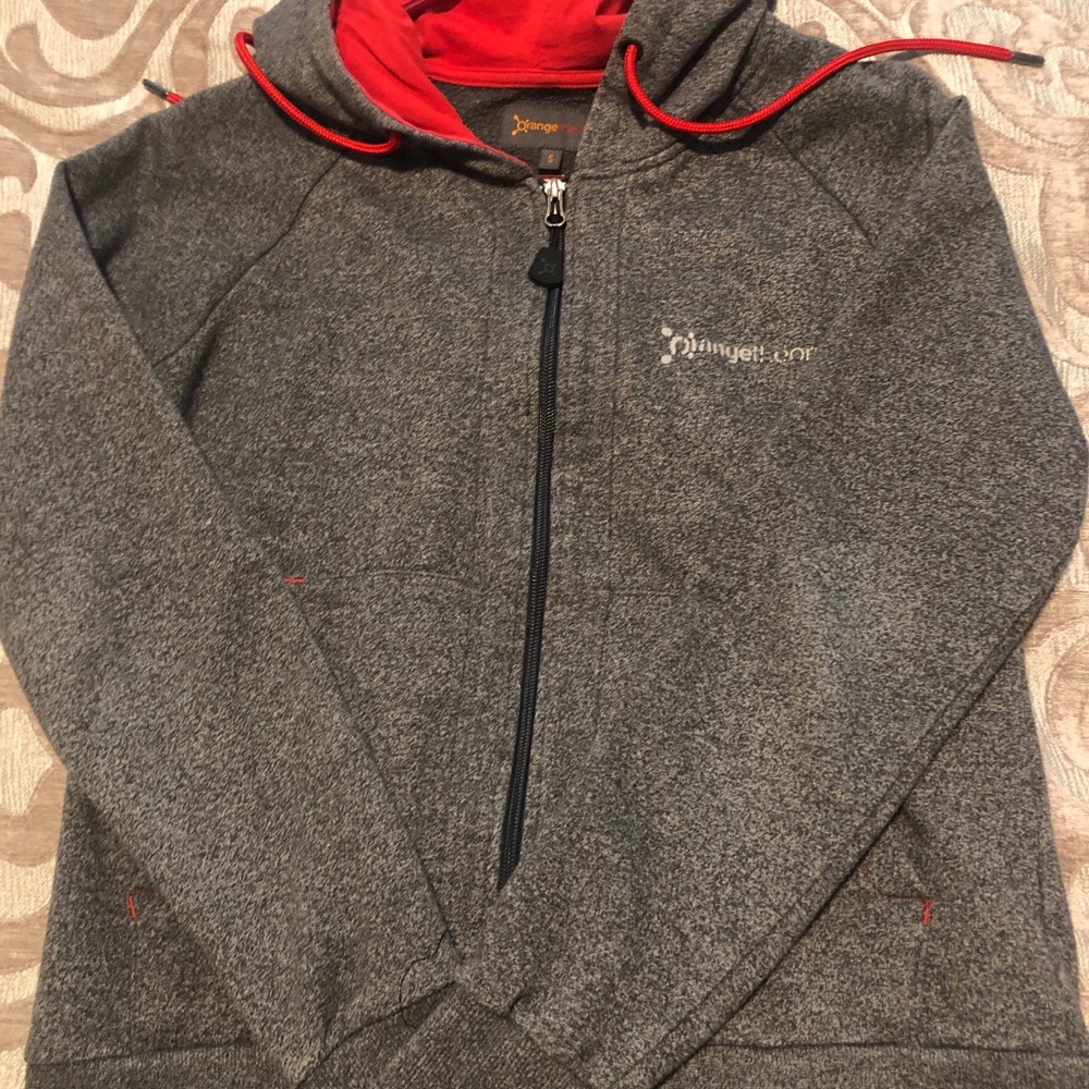 Orange Fitness Men’s red & grey zipper sweatshirt